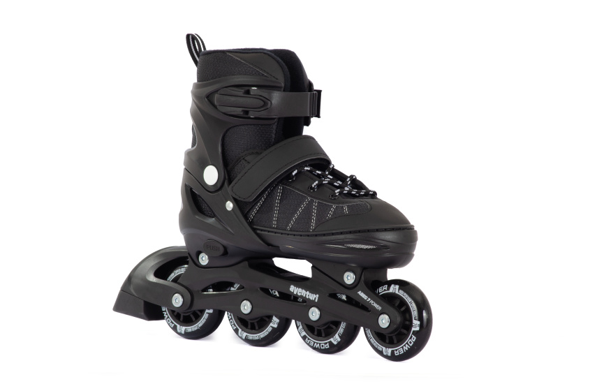 Verstelbare Inline Skates Semi-softboot Zwart maat 30-33 (S)