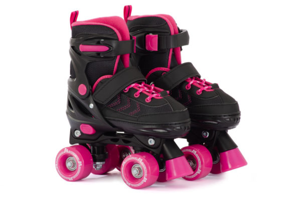 Verstelbare Rolschaatsen Semi-softboot Zwart/Roze maat 27-30 (XS)